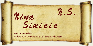 Nina Simičić vizit kartica